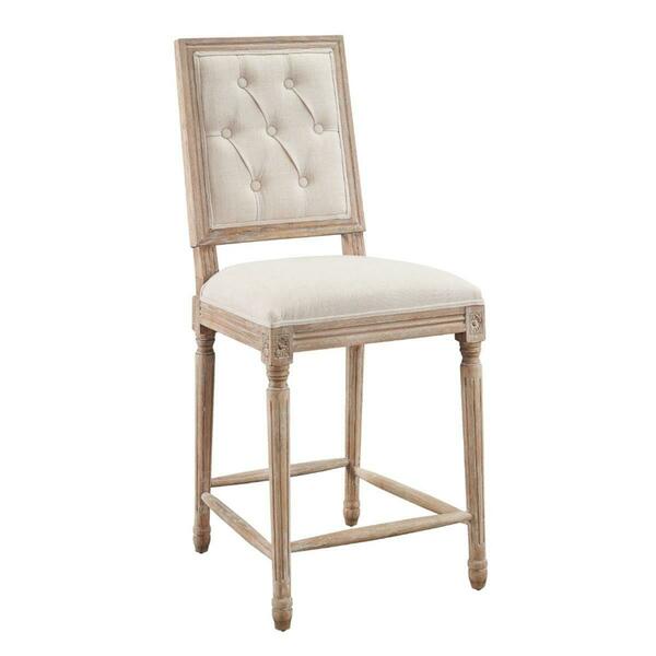 Linon Home Decor Products Avalon Linen Tufted Square Back Counter Stool W03488L